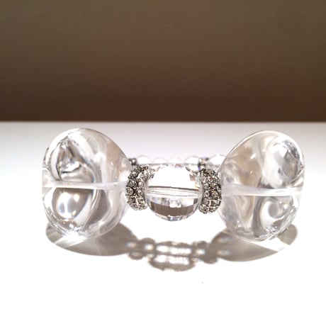 水晶☆クリアBIGリボン３０ｍｍ【女性用】（金具変更となります。）