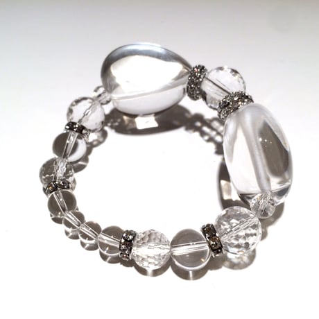 水晶☆クリアBIGリボン３０ｍｍ【女性用】（金具変更となります。）