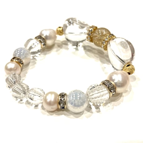 輝く自分に★パール＆ルチルクォーツデザイン（ゴールドカラーパーツ）【女性用】