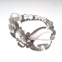 水晶☆クリアBIGリボン３０ｍｍ【女性用】（金具変更となります。）