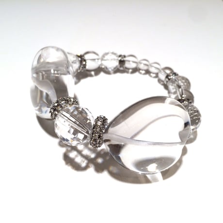 水晶☆クリアBIGリボン３０ｍｍ【女性用】（金具変更となります。）