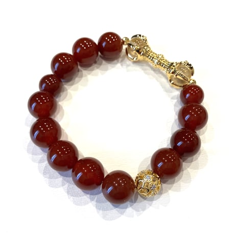 京都岩倉・実相院門跡オリジナルデザインパワージュエリー★レッドメノウ【男性用】