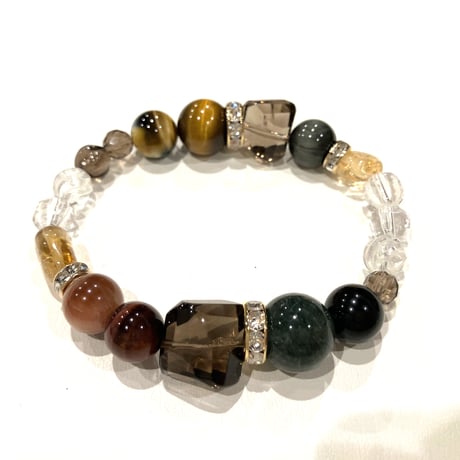 スモーキークォーツ★タイガーアイデザイン