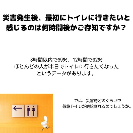 災害時 4日間我慢できますか？  　一人トイレ1日5回×3日=15回分は備えましょう！【緊急対策用トイレ20回分】