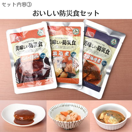 ★【保存期間が1～2年の商品のセットを、数量限定で特別価格にてご提供いたします！】★そのまま食べられる保存食３日分セット、アルコールフリー除菌水、消毒ハンドジェルが入ったいます。
