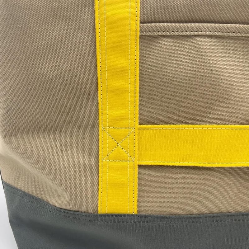 ドッグキャリーキャンバストートバッグ（ベージュ×イエロー