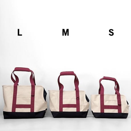 ドッグキャリーキャンバストートバッグ（オフホワイト×レッド)