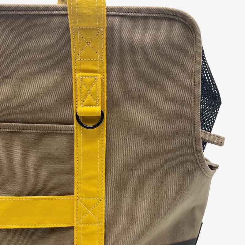 ドッグキャリーキャンバストートバッグ（ベージュ×イエロー