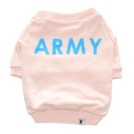 ARMYプリントトレーナー（ピンク）