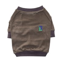 B刺繍長袖シャツ（オリーブブラウン）