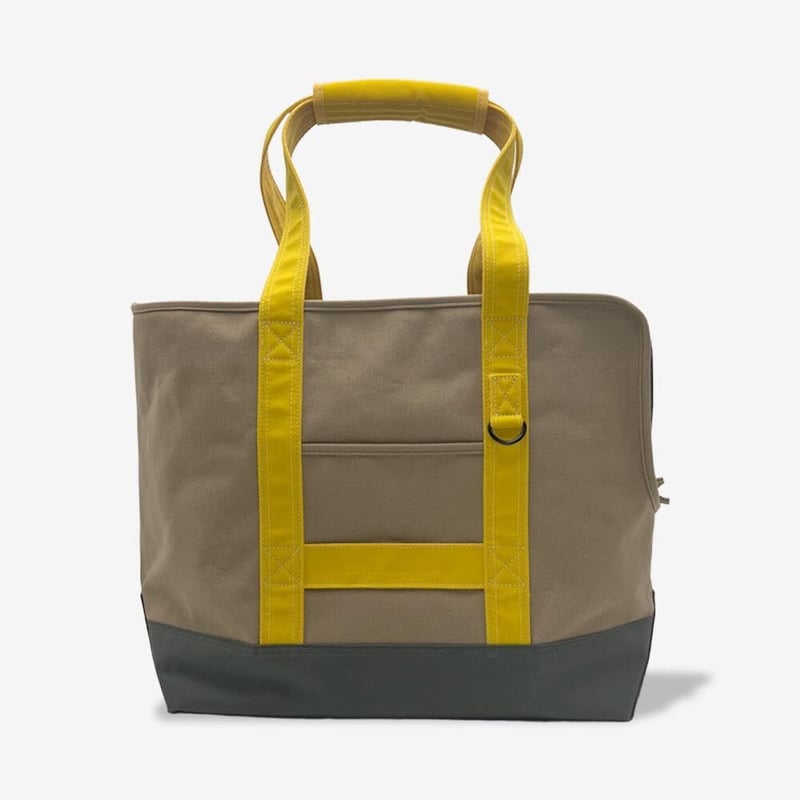 ドッグキャリーキャンバストートバッグ（ベージュ×イエロー