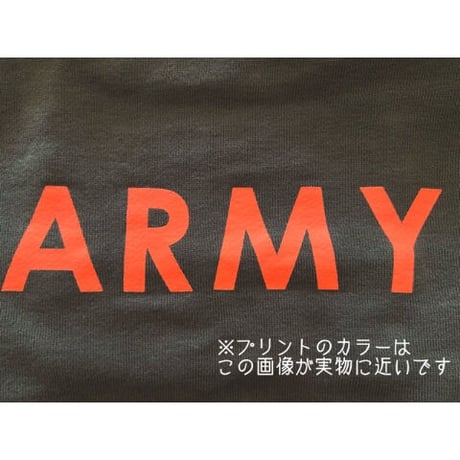 ARMYプリントトレーナー（ダークグリーン）