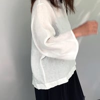 七分袖リネンブラウス