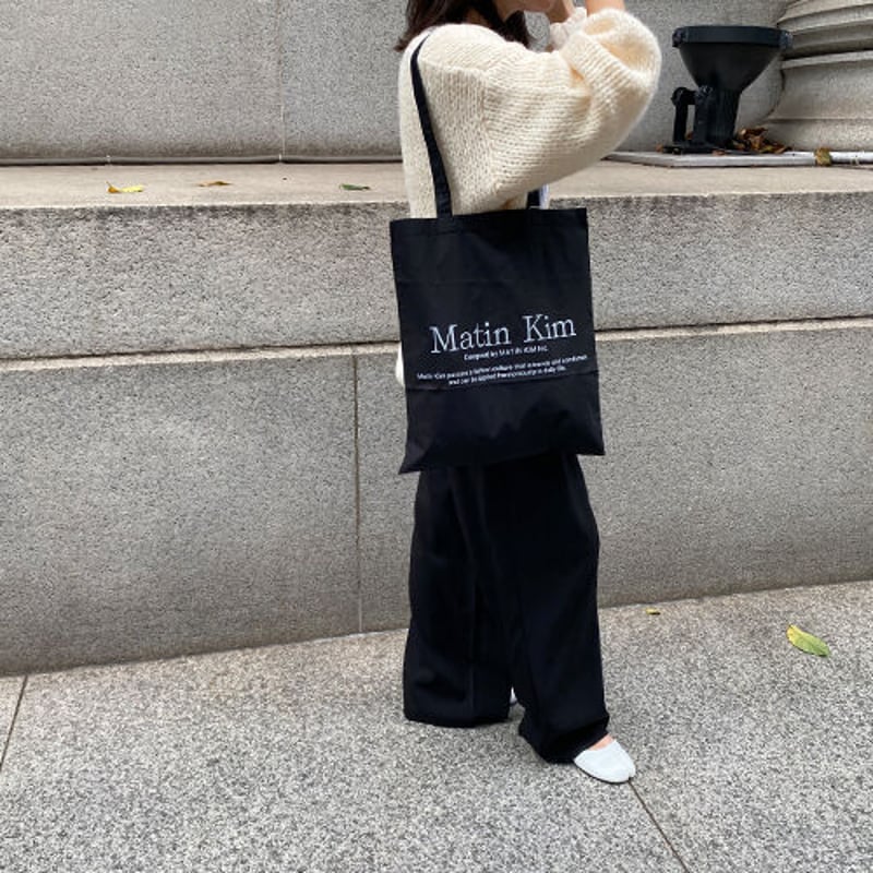 Matin kim 黒 ナイロン トートバッグ MATIN KIM BIG COATING TOTE BAG ナイロン トートバッグ｜MIRISE