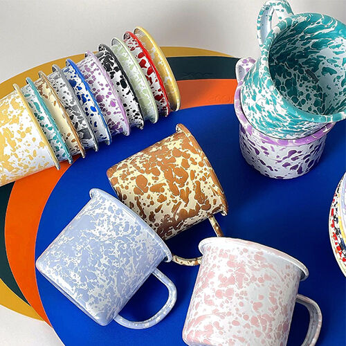 CROW CANYON  ブルーマーブル クロウキャニオンホーム 人気のCrow Canyon Home☆ホーロー食器16点セット マーブル柄4色 (CROW