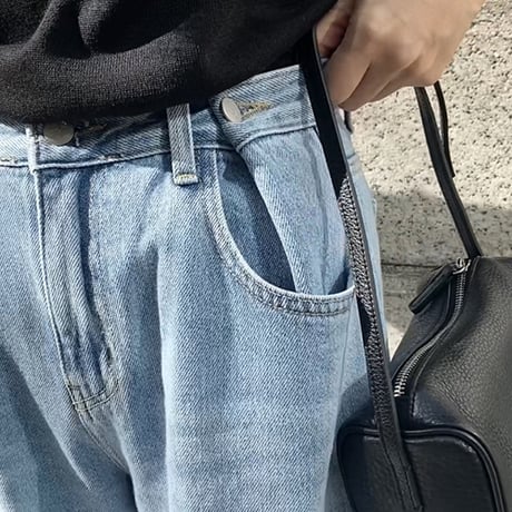 ウエストボタンデニム