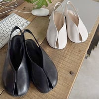 オープントゥバックストラップシューズ
