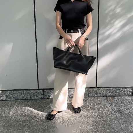 レザーワイドトート