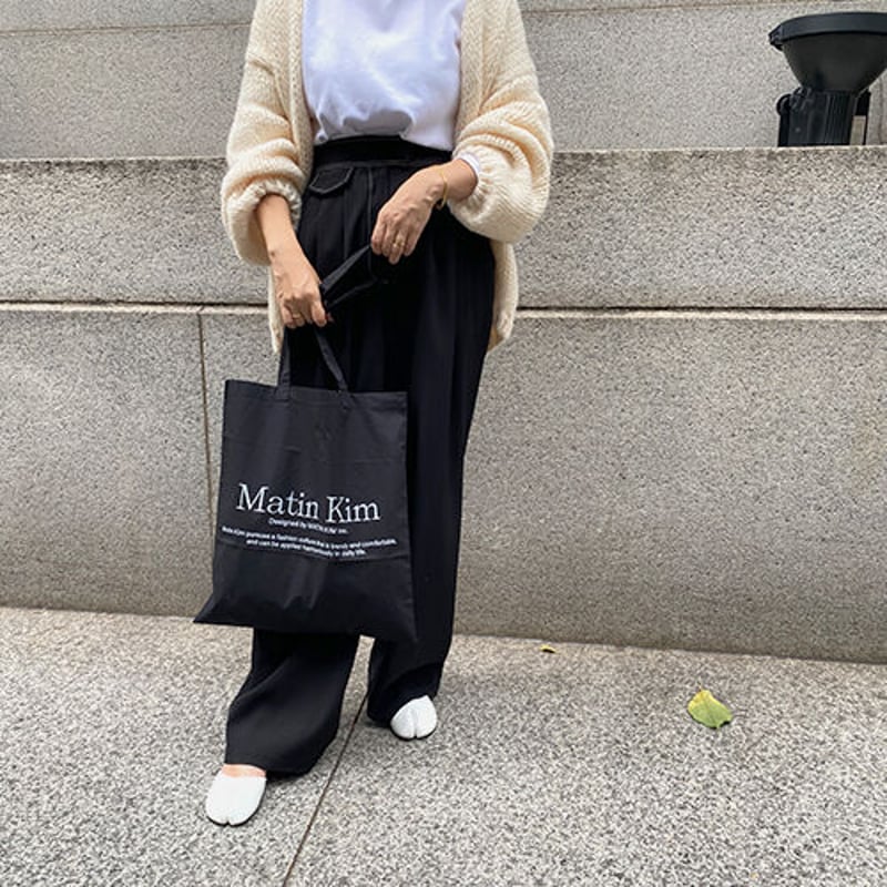 Matin kim 黒 ナイロン トートバッグ matin kim マーティンキム トートバッグ エコバッグブラック