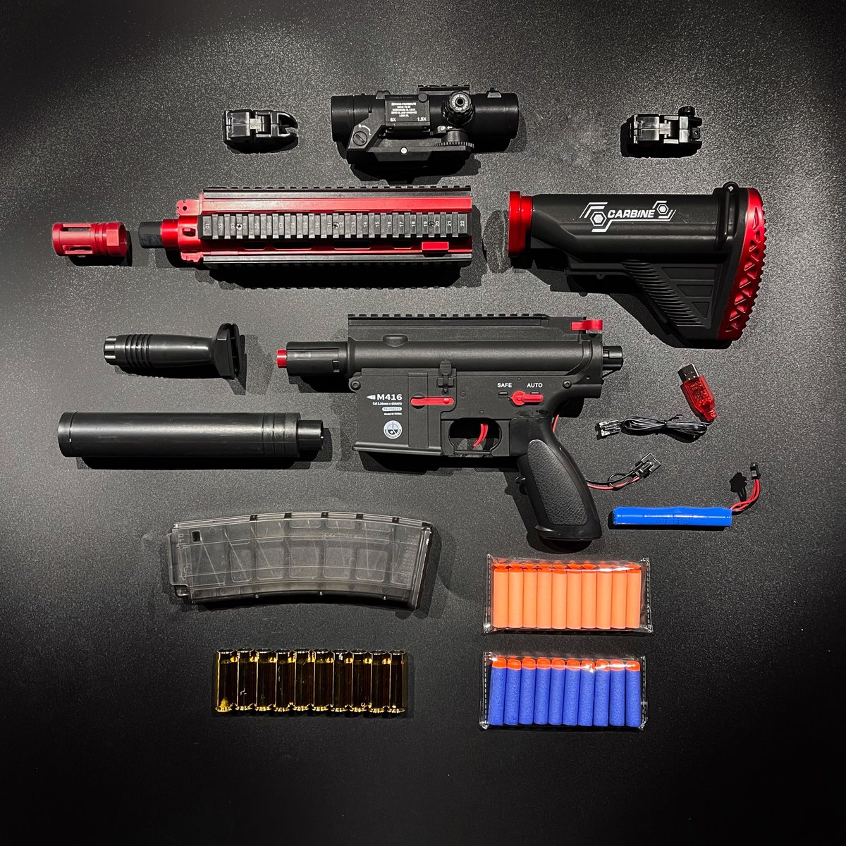 HANDI・M416】電動フルオート連続排莢・スポンジダーツ HANDI・M416】電動フルオート連続排莢・スポンジダーツ