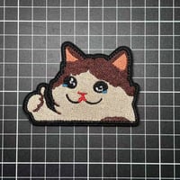 【強がり猫】エンブレム　パッチ　ベルクロワッペン マジックテープ