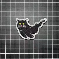 【幽霊猫・ゴーストキャット】エンブレム　パッチ　ベルクロワッペン マジックテープ