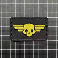 【YELLOW WING SKULL】　ベルクロワッペン マジックテープ　パッチ