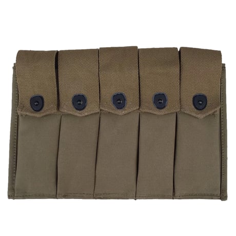 【WW2米軍】トンプソンM1短機関銃用５連マガジンポーチ 複製品 1点