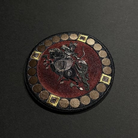 【唐・天王狩獅図】直径9.2㎝　刺繍ベルクロワッペン