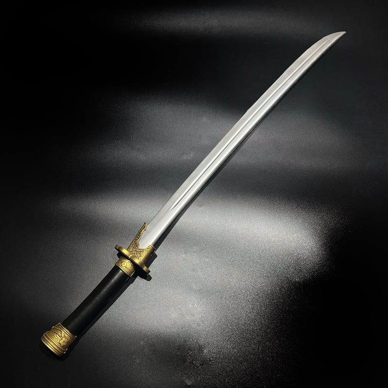 雁翎刀 黒石目鞘 模造刀 舞踊刀 武具 本牛革柄巻 コレクション刀剣 雁翎刀 黒石目鞘 模造刀 舞踊刀 武具 本牛革柄巻 コレクション