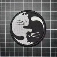 太極陰陽猫（Yin Yang Cat） エンブレム パッチ ベルクロワッペン マジックテープ