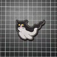 【幽霊猫・ゴーストキャット】エンブレム　パッチ　ベルクロワッペン マジックテープ