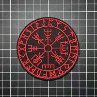 ヴェガヴィーサル（Vegvísir）ルーンコンパス戦術パッチ – 北欧魔術　エンブレム　パッチ　ベルクロワッペン マジックテープ