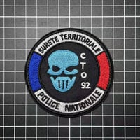 フランス国家警察　地域治安部隊　CTO 92部隊　記念章　パッチ　ベルクロワッペン マジックテープ