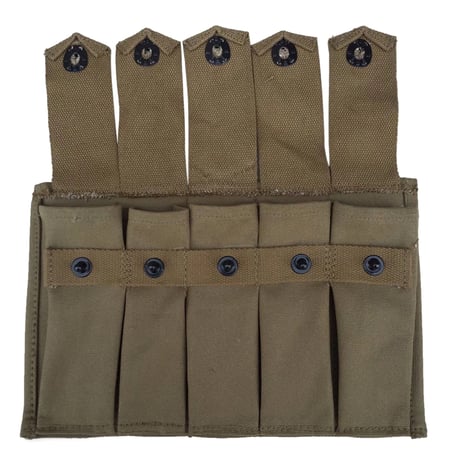 【WW2米軍】トンプソンM1短機関銃用５連マガジンポーチ 複製品 1点