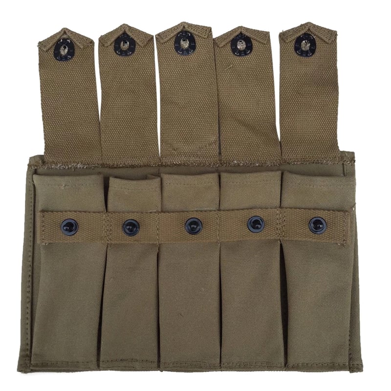 WW2米軍】トンプソンM1短機関銃用5連マガジンポーチ 複製品 1点 WW2米軍】トンプソンM1短機関銃用5連マガジンポーチ 複製品 1点