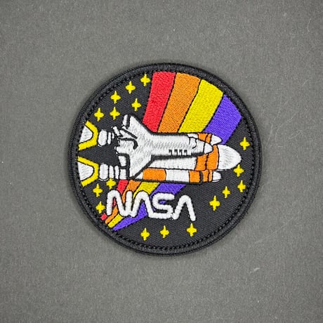 NASA　レインボー　記念章パッチ　ベルクロワッペン