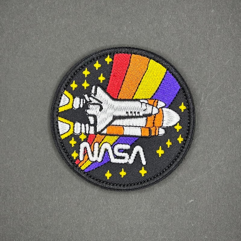 パッチ、ワッペン NASA レインボー 記念章パッチ ベルクロワッペン | 【臥龍商店
