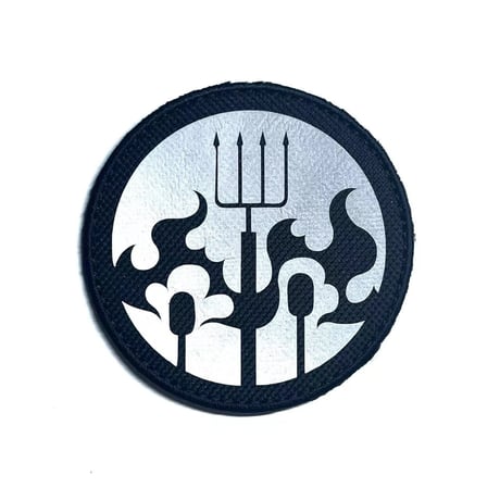 【直径7.5cm】SCP財団所属　機動部隊　シンボル　反射文字　ベルクロワッペン　マジックテープ　識別章