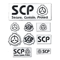 【白】SCP財団　シンボル　刺繍ベルクロワッペン　マジックテープ　識別章