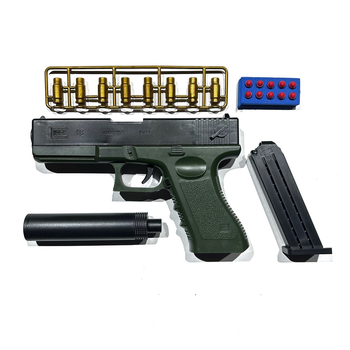 力維玩具・GLOCK18】スポンジダーツ・エアコッキングピストル | 【臥龍