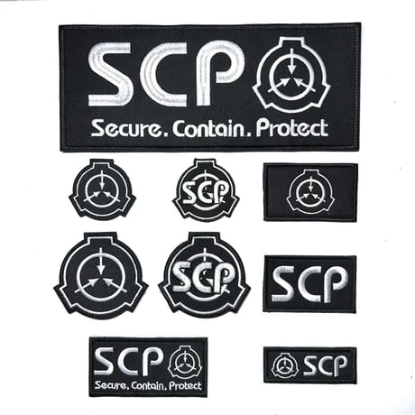 SCP財団　シンボル黒　刺繍ベルクロワッペン　マジックテープ　識別章
