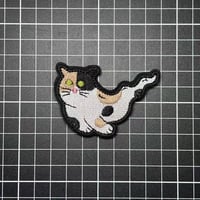 【幽霊猫・ゴーストキャット】エンブレム　パッチ　ベルクロワッペン マジックテープ