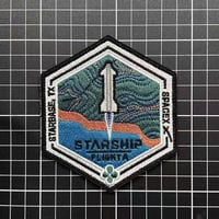 【SpaceX StarShip Test Flight　A　StarBase テキサス】ベルクロワッペン マジックテープ　パッチ