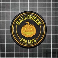 HALLOWEEN FOR LIFE ハロウィン かぼちゃ ワッペン エンブレム パッチ ベルクロ マジックテープ