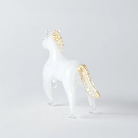 glass white horse