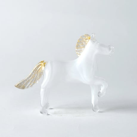 glass white horse