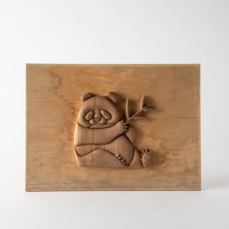 wooden panel panda