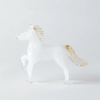 glass white horse