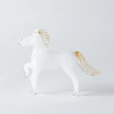 glass white horse
